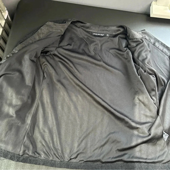 Briggs New York Women’s Large Black Eyelet Hook Eye Topper Jacket Career Evening - Picture 11 of 15